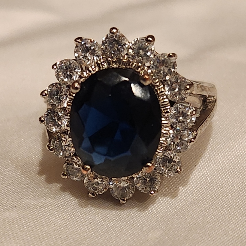 Cobalt Blue Rhinestone Ring - image 5